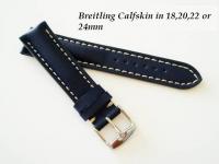 Breitling Calfskin strap in Navy, buckle